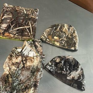 Hunting accessory bundle 2 beanies, one neck, warmer, one neck/face mask